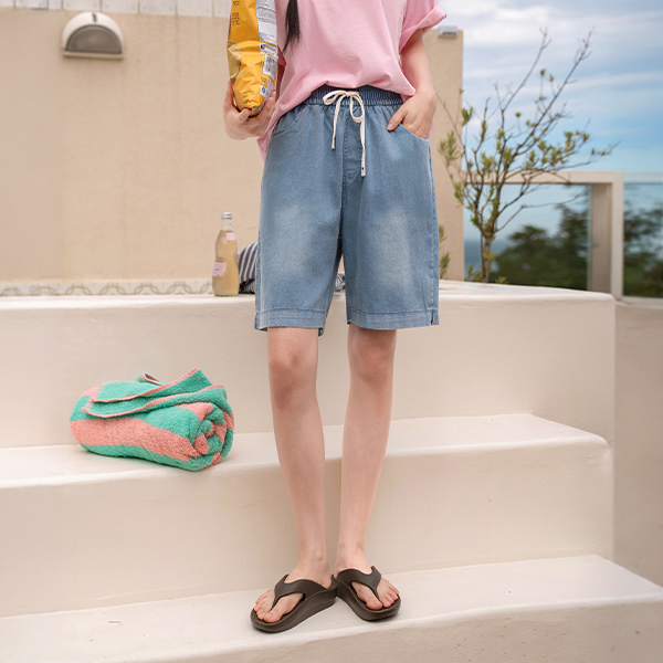 [Special Sale] All Banding Summer Half Denim Pants