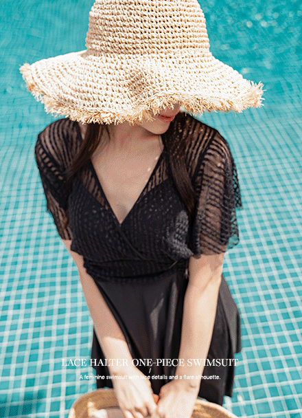 Lace Holter Dress Swimsuit Korea