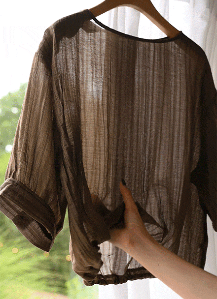 Shoulder Button String Blouse Korea
