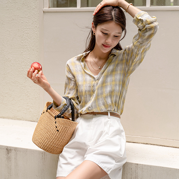 마린 쿨 Check Shirt