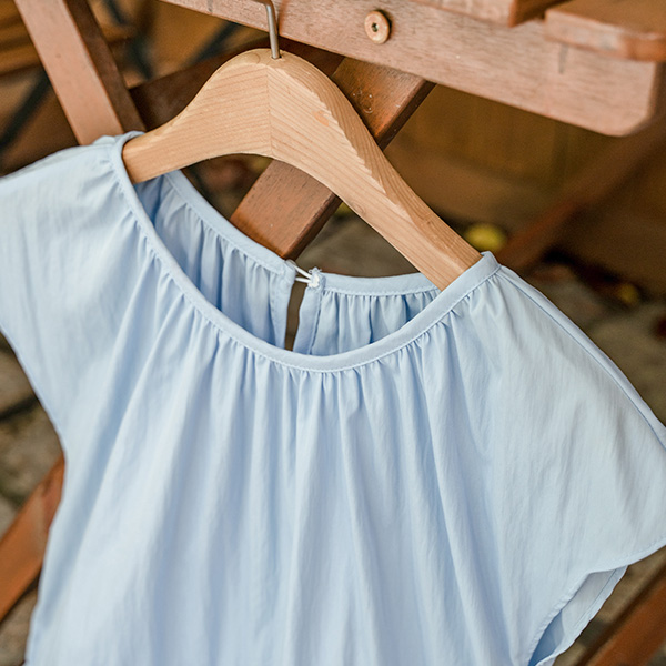String Cap Sleeve Shirring Dress