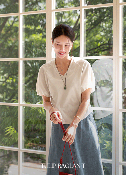 Tulip Raglan Short-sleeve T-shirt Korea