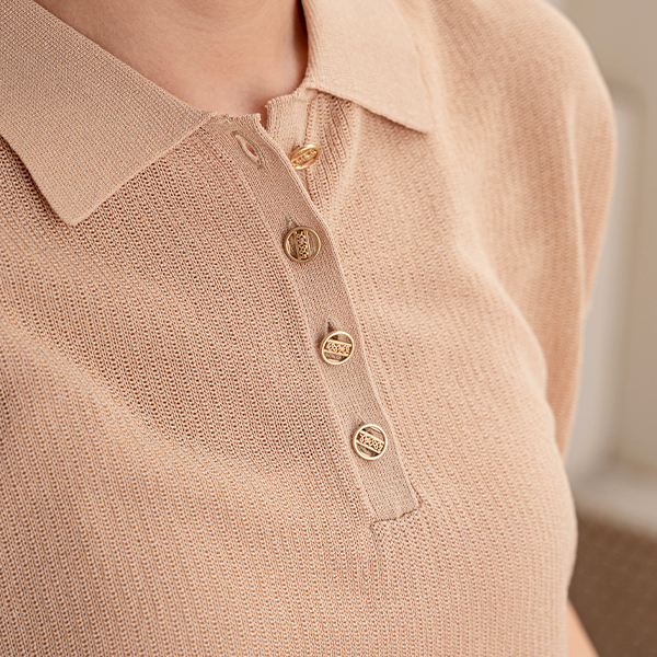 Gold Button Olive Viscose Summer Knitwear