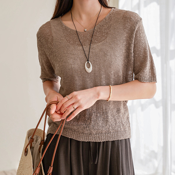 [Special Sale] Sophie Slab V Short-sleeve Knitwear