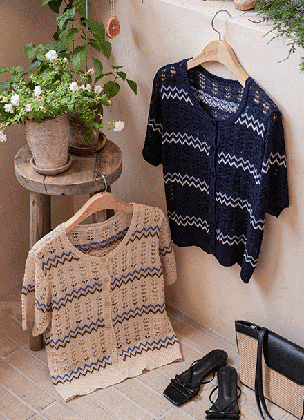 Zigzag Skasi Short-sleeve Knitwear Korea