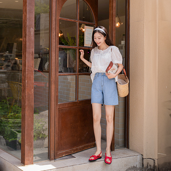 리브 자수 Freel Blouse