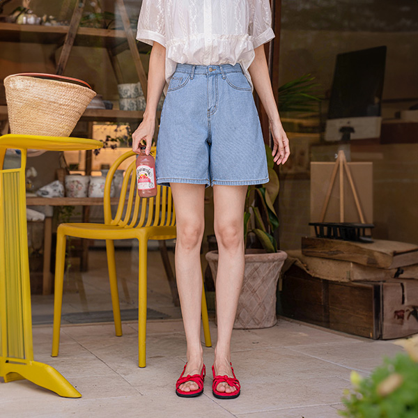 포니 옥스포드 Denim Shorts