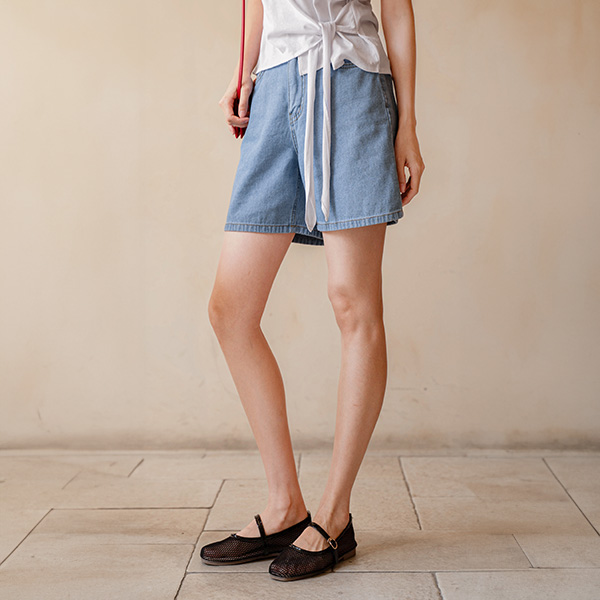 포니 옥스포드 Denim Shorts