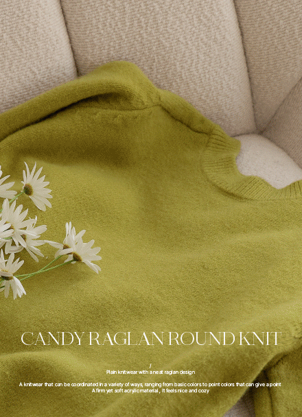 Candy Raglan Round Knitwear Korea