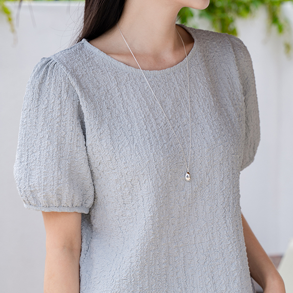 Wrinkle Volume Puff Blouse T-shirt