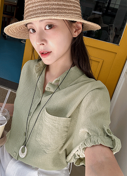 Light Cotton Rollup Shirt Korea