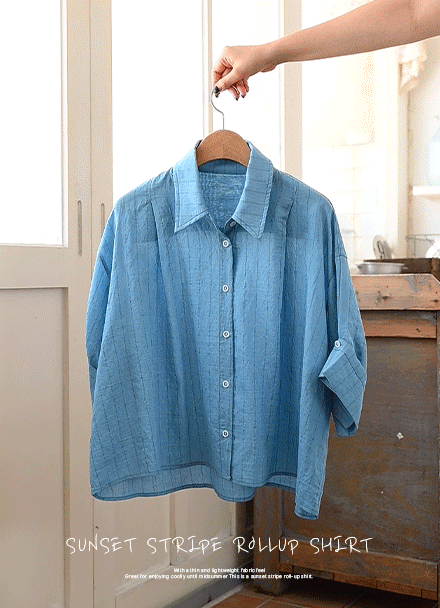 선셋 Stripe Rollup Shirt Korea