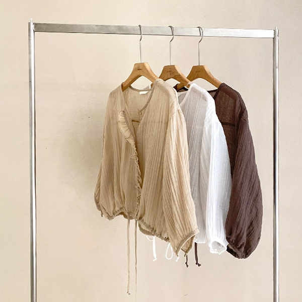 Linen Freel Cardigan Blouse