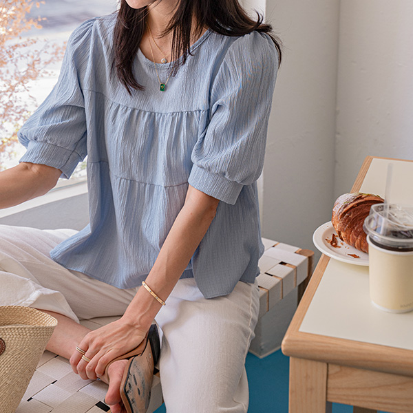 [Special Sale] Barbara Fluffy Short-sleeve Blouse