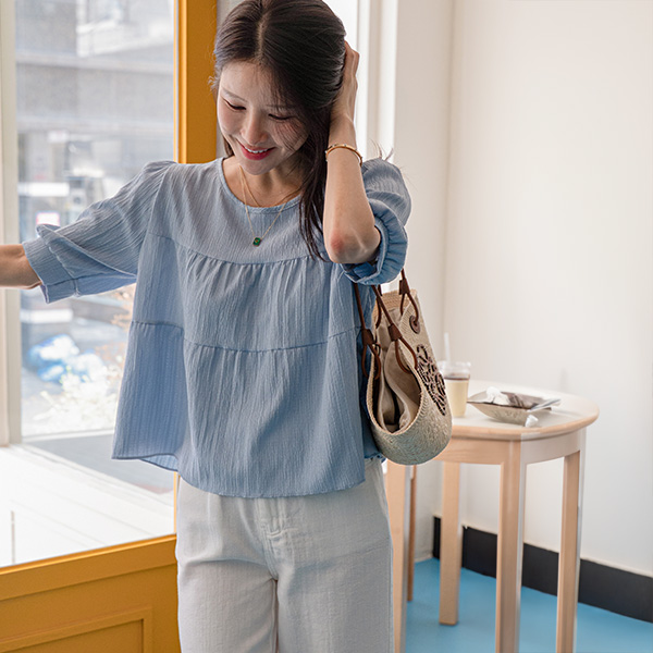 [Special Sale] Barbara Fluffy Short-sleeve Blouse