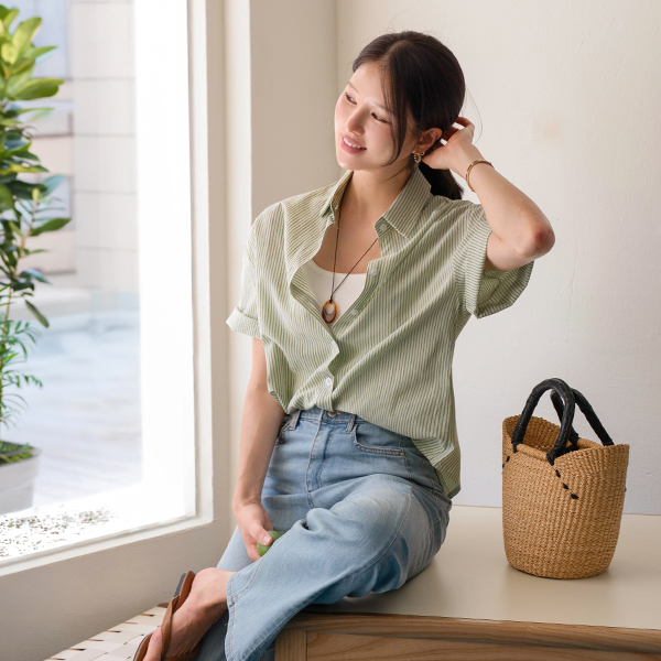 [Special Sale] Daily Stripe Short-sleeve Shirt