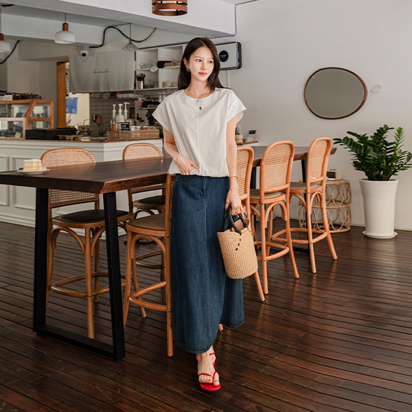 Cozy Pintuck Cap Sleeve T-shirt