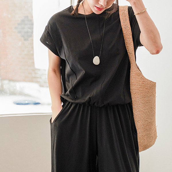 Cozy Pintuck Cap Sleeve T-shirt