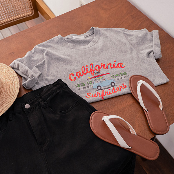 Surf Printed Cotton Short-sleeve T-shirt
