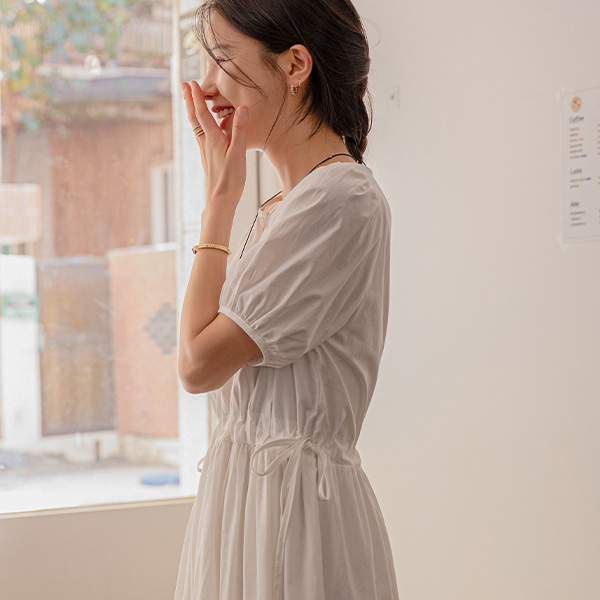 Berry Pintuck Long Dress