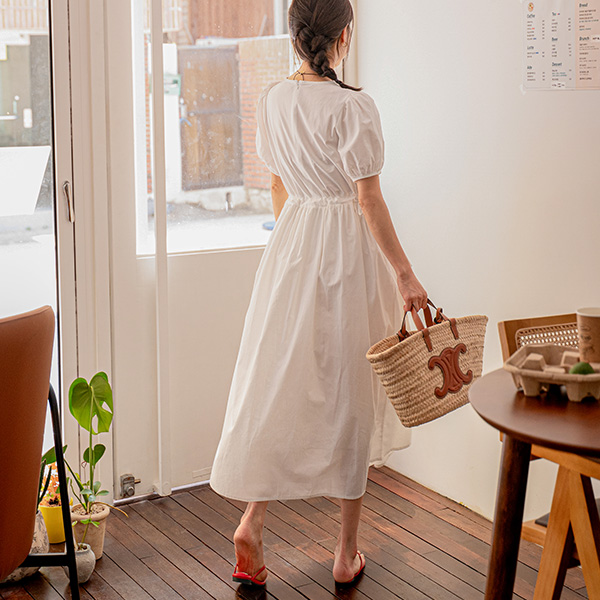 Berry Pintuck Long Dress