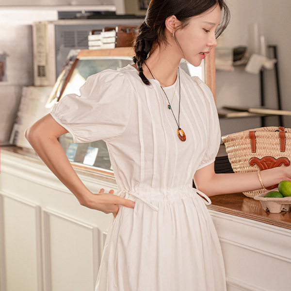 Berry Pintuck Long Dress