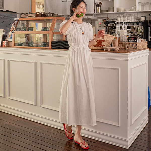 Berry Pintuck Long Dress