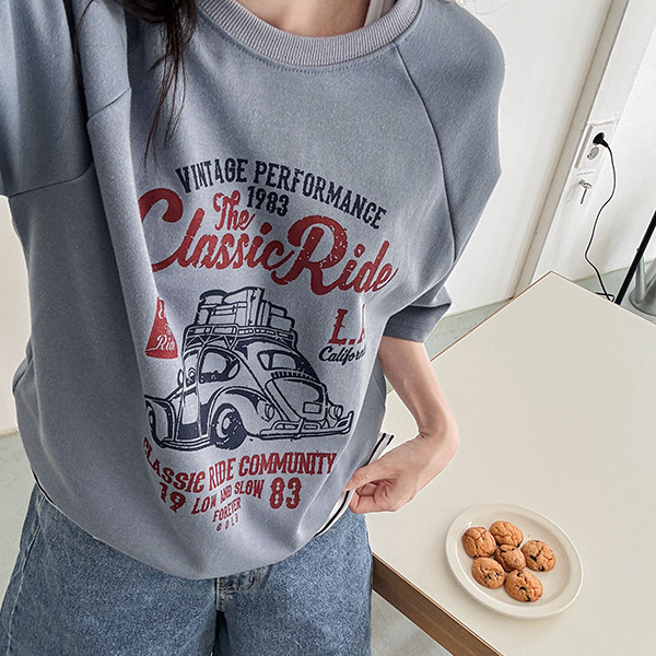 1983 나염 nagrang Short-sleeve sweatshirt