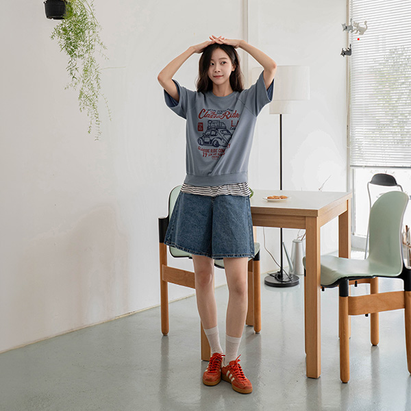 1983 나염 nagrang Short-sleeve sweatshirt