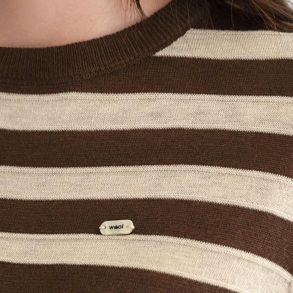 보들 Color Matching horizontal striped Knitwear