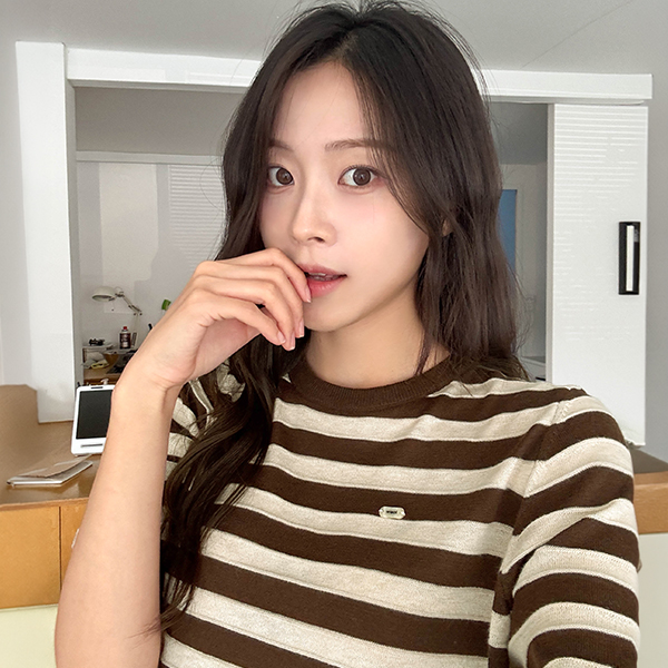 보들 Color Matching horizontal striped Knitwear