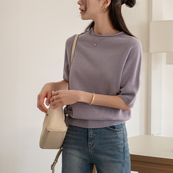 [valyou] 롤링 홀가 새들 Short-sleeve Knitwear