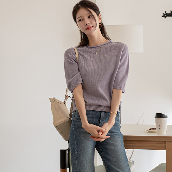 [valyou] 롤링 홀가 새들 Short-sleeve Knitwear