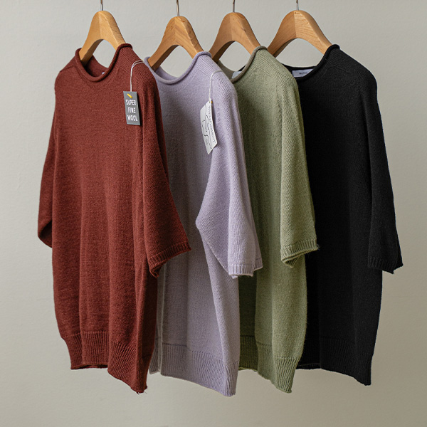 [valyou] 롤링 홀가 새들 Short-sleeve Knitwear