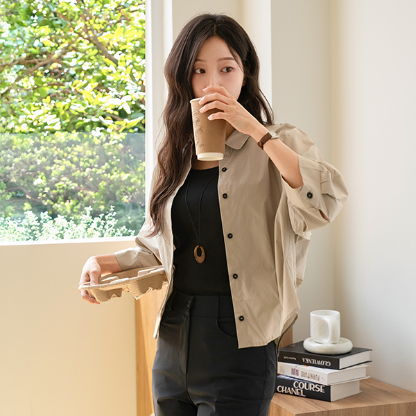 도쿄 line 핀턱 반소매 Shirt