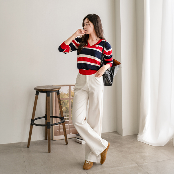 Betty Cotton Semi-wide Banding Pants