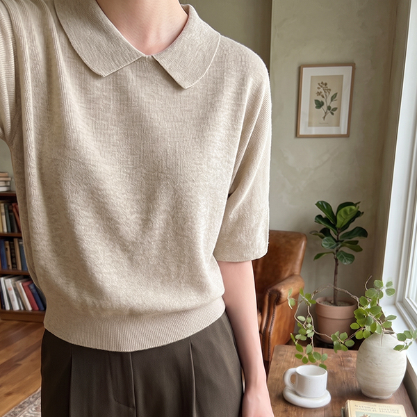 Low Stingray Collar Short Knitwear