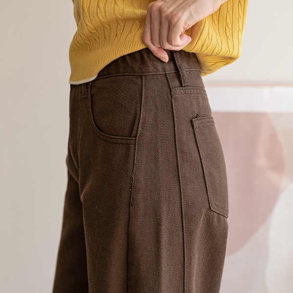 Page In-banding Wide Cotton Pants