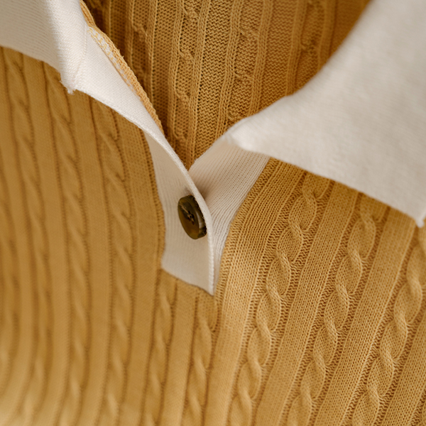Shou shou Twiddle Color Matching Short-sleeve Knitwear