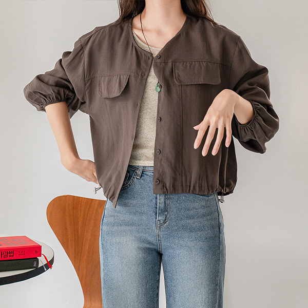 로렌 No collar Linen Shirt 나시세트