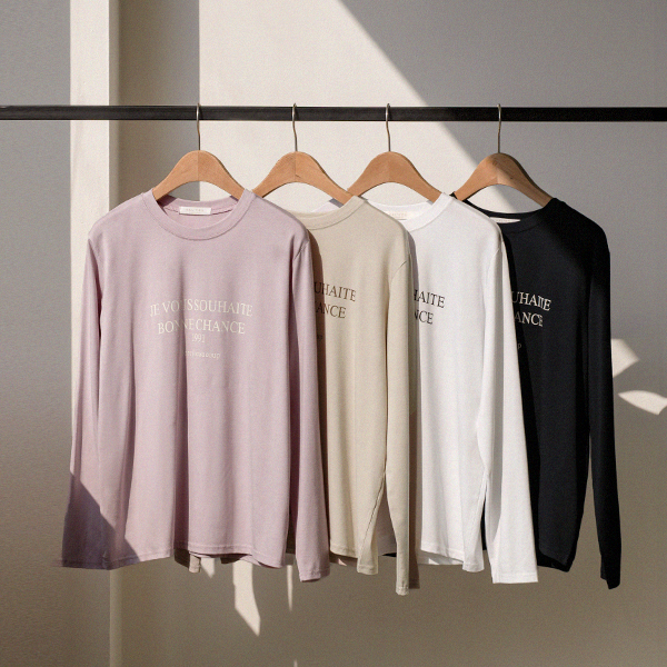 [valyou] LeTension Lettering Long-sleeved T-shirt