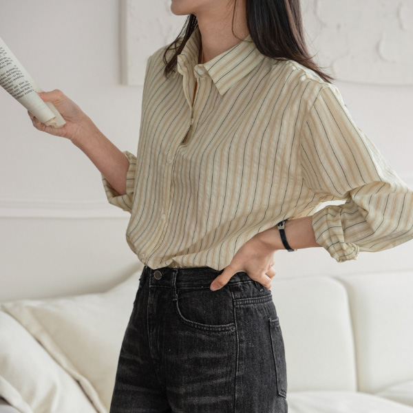 [valyou] 피넛 Stripe Shirt