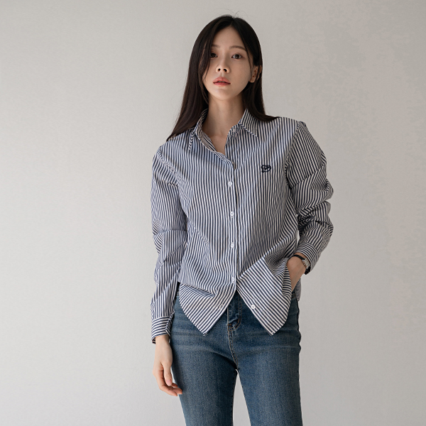 Love Embroidered Stripe Shirt