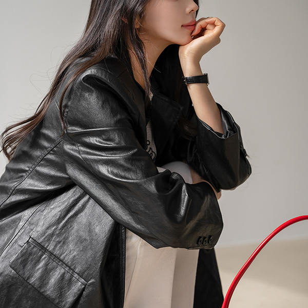[valyou] 모아르 레더 Jacket