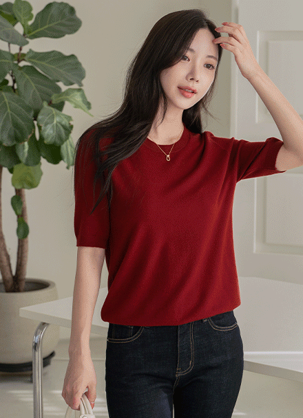 Course Round Short-sleeve Knitwear Korea