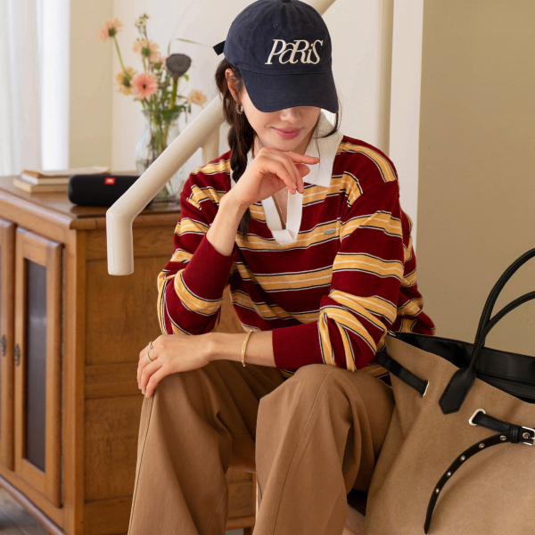 Hopes Horizontal Striped Collar Knitwear