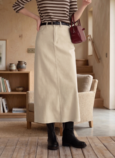 Twill Belt Skirt Korea