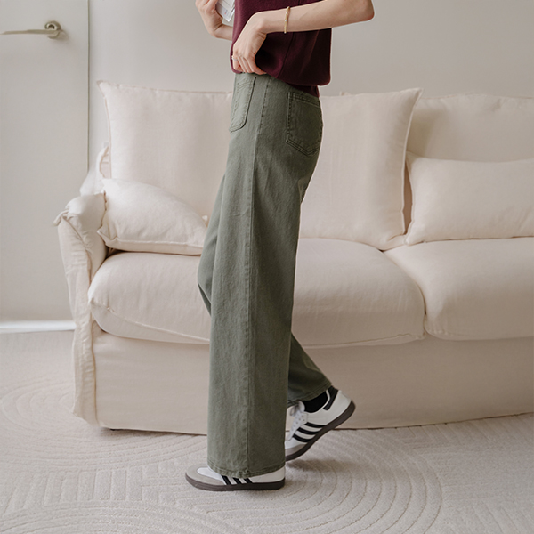 Buckle Front Pocket Banding Pants