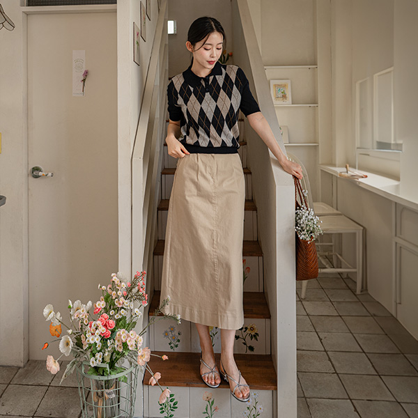 Perfect Cotton Skirt (pintuck banding A-line)