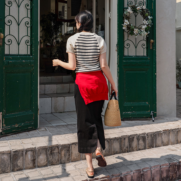 Perfect Cotton Skirt (pintuck banding A-line)